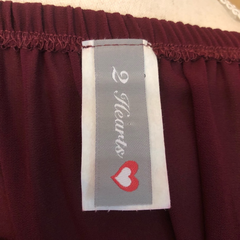 2Heart maroon blouse with lace sleeves - Picture 3 of 4
